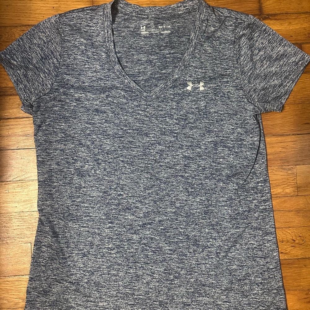 Under Armour Gray Fitted V-Neck Tee